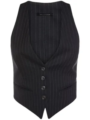 Tom Ford   Pinstriped wool racerback waistcoat 
