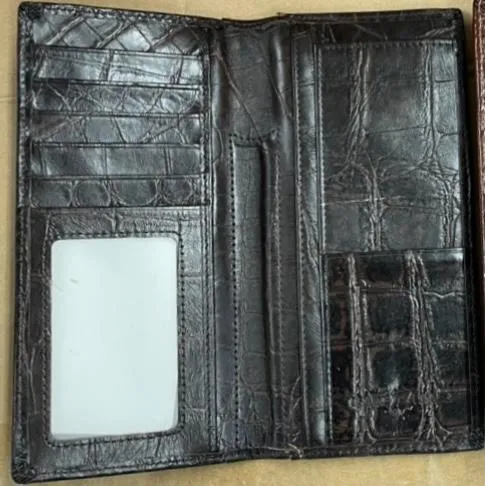Top Notch Accessories 126CF Coffee Alligator Print With Bull Rider Concho Wallet