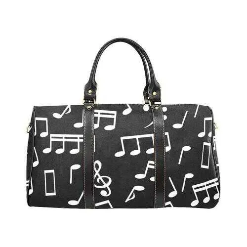 Travel Bags, Black And White Musical Notes Style Bag