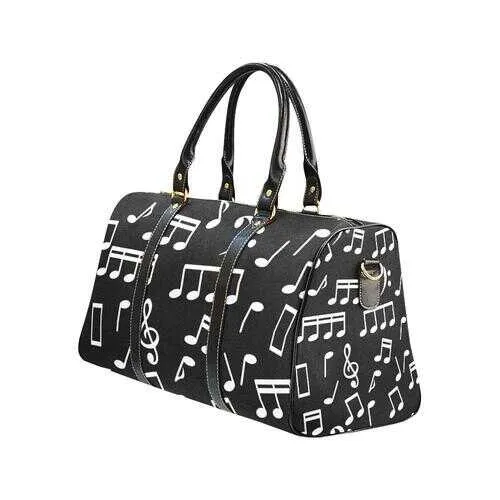 Travel Bags, Black And White Musical Notes Style Bag