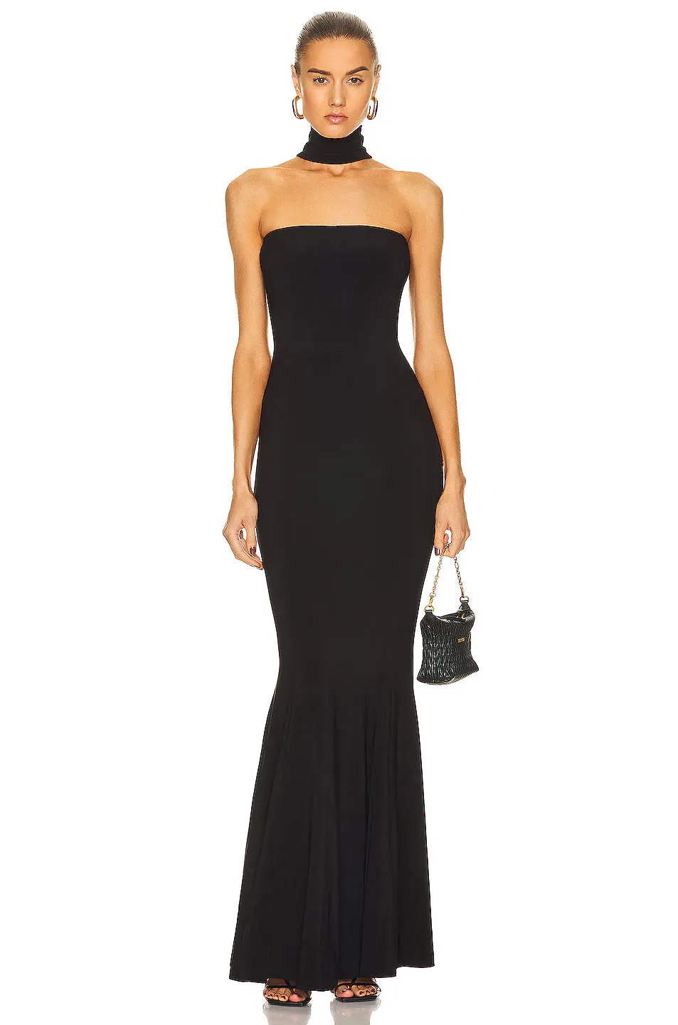 Turtleneck Strapless Stylish Fishtail Gown