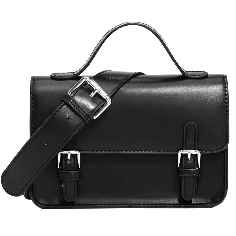 UAKISS  -  Retro Men's Messenger Bag Simple Small Squre Phone Purse Wide Shoulder Strap Crossbody Bag Mini Full Flap Pu Leather Satchel Bag