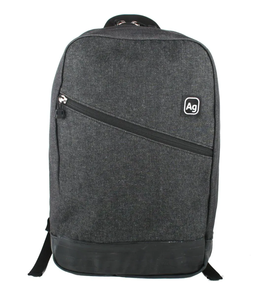 Upcycled Backpack, Grey Denim or Orange Banner- Made in the USA - Sustainable