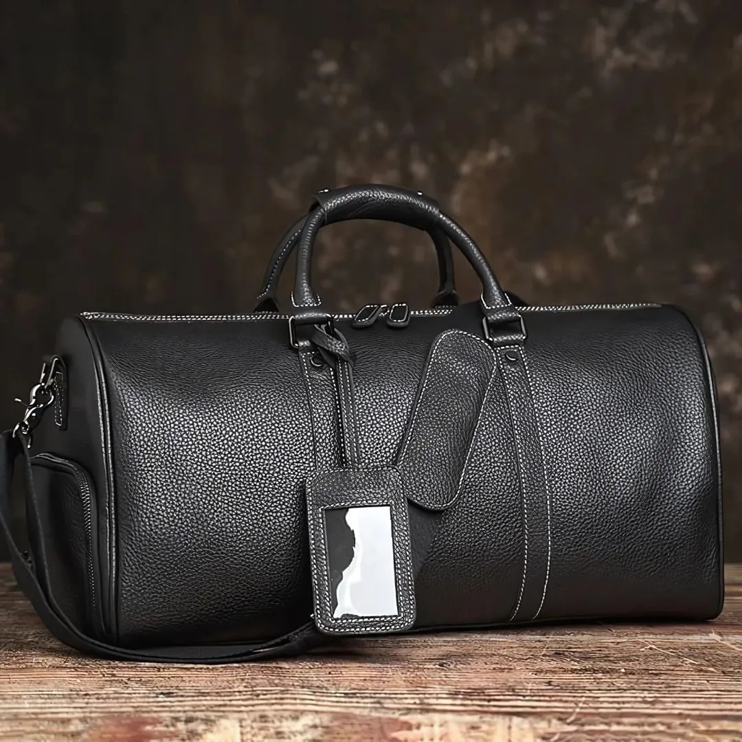 Vintage Leather Duffle Travel Bag
