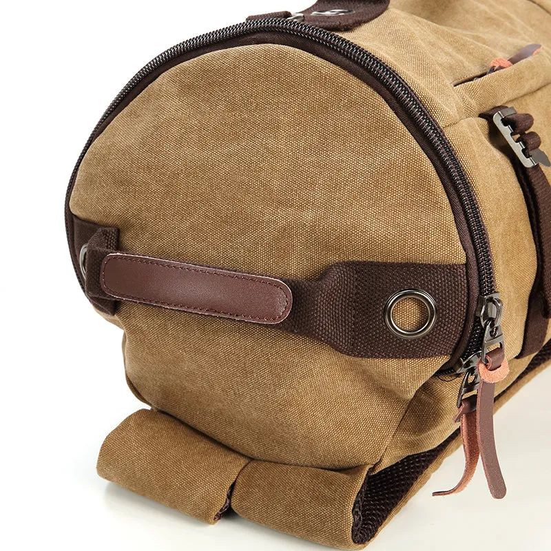 Washed Canvas Leather Travel Backpack