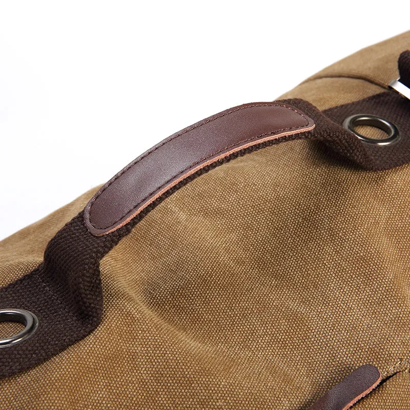 Washed Canvas Leather Travel Backpack