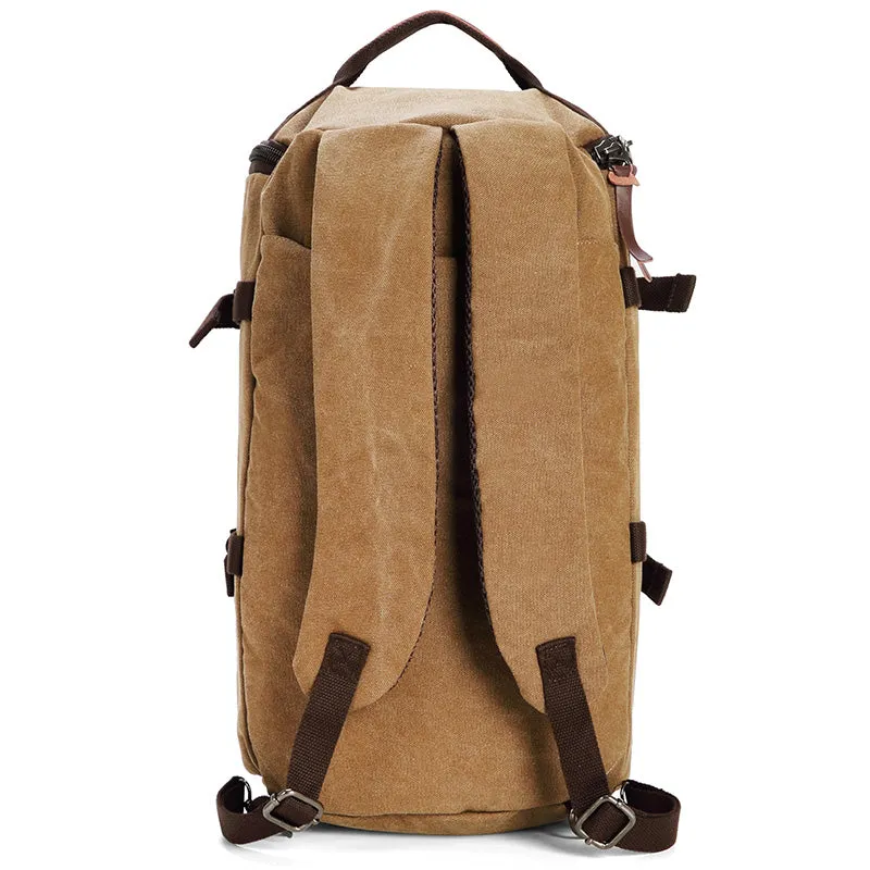 Washed Canvas Leather Travel Backpack