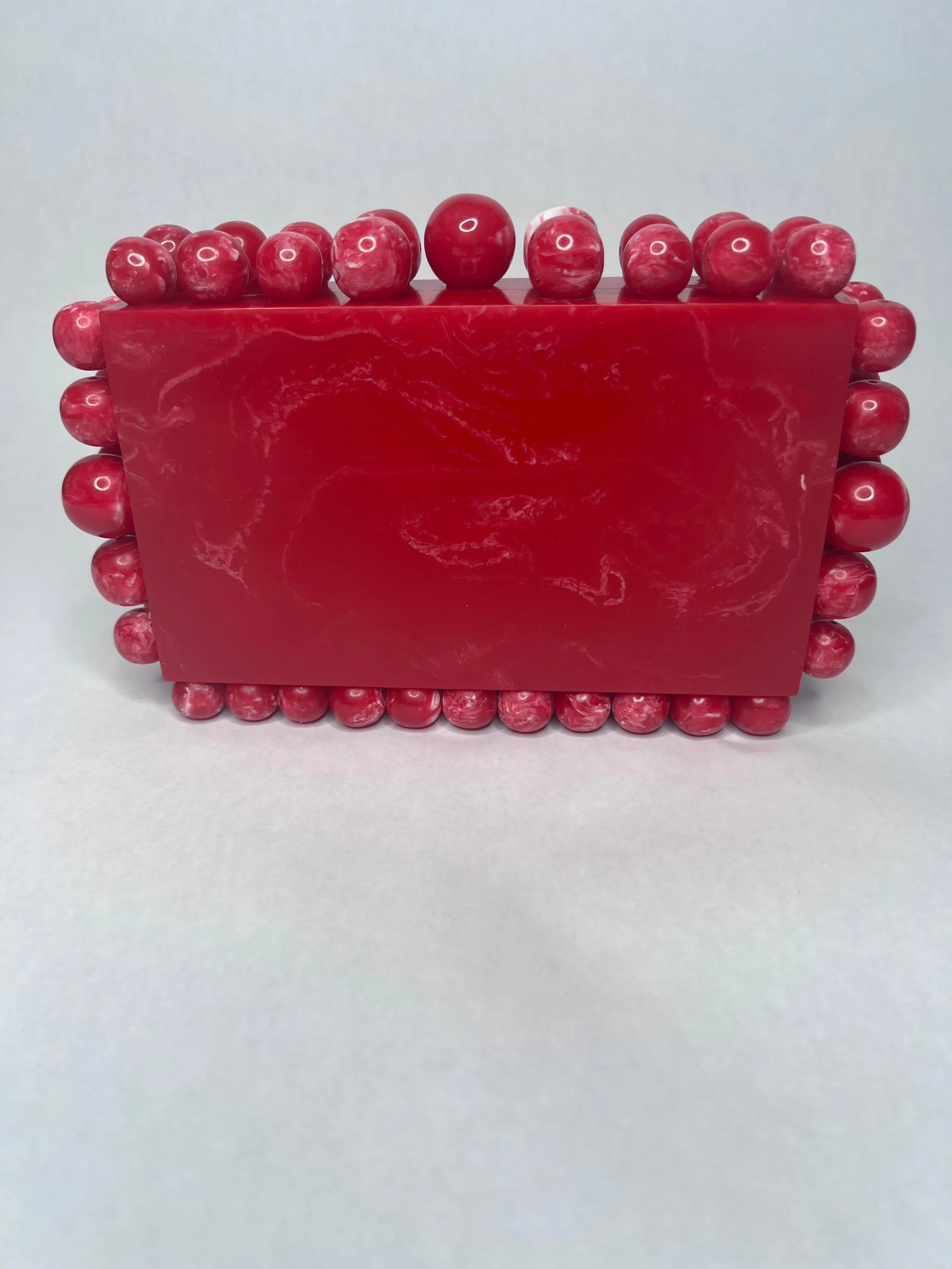 Women Beaded Acrylic Box Clutch Evening Bag