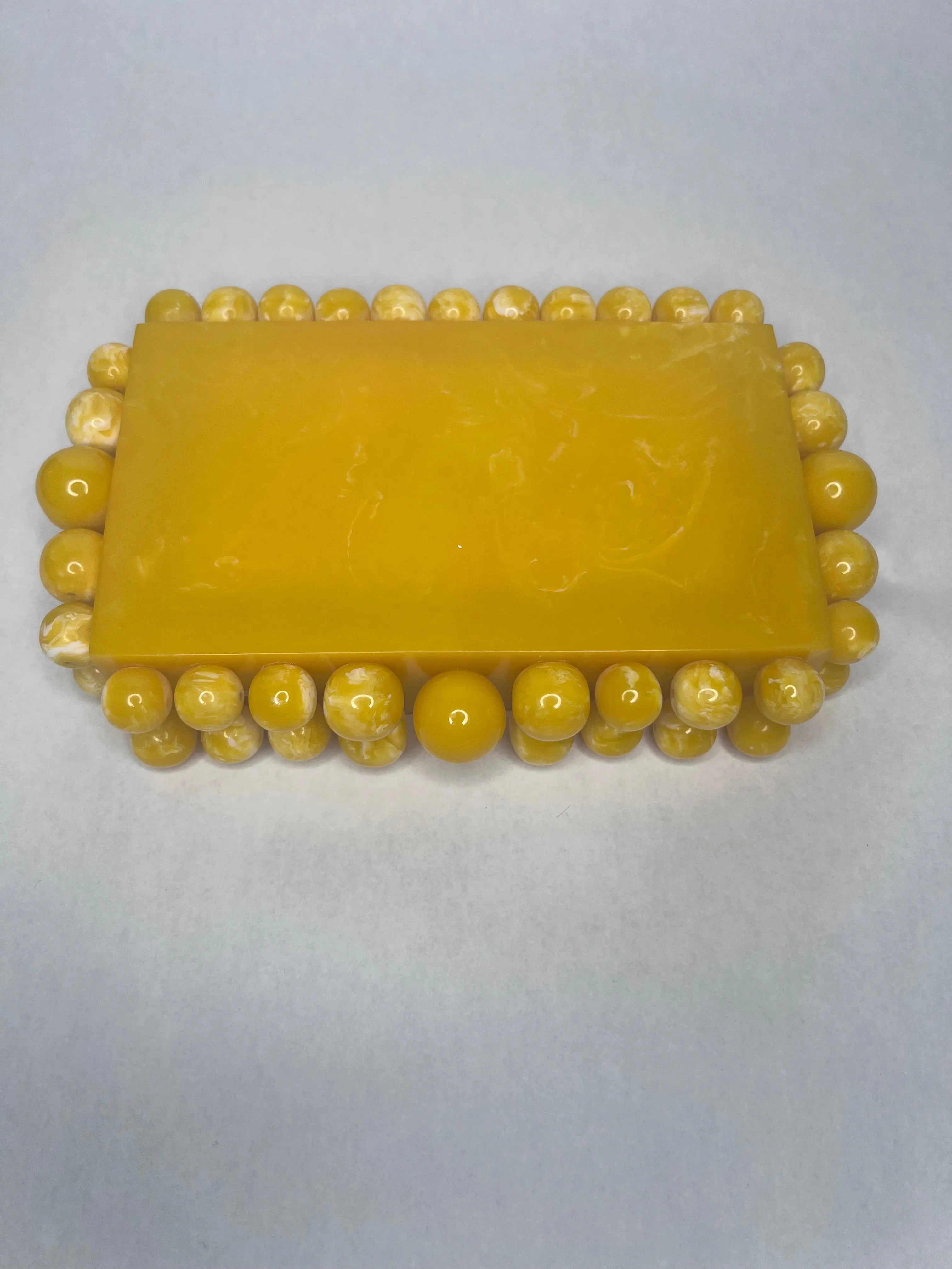 Women Beaded Acrylic Box Clutch Evening Bag