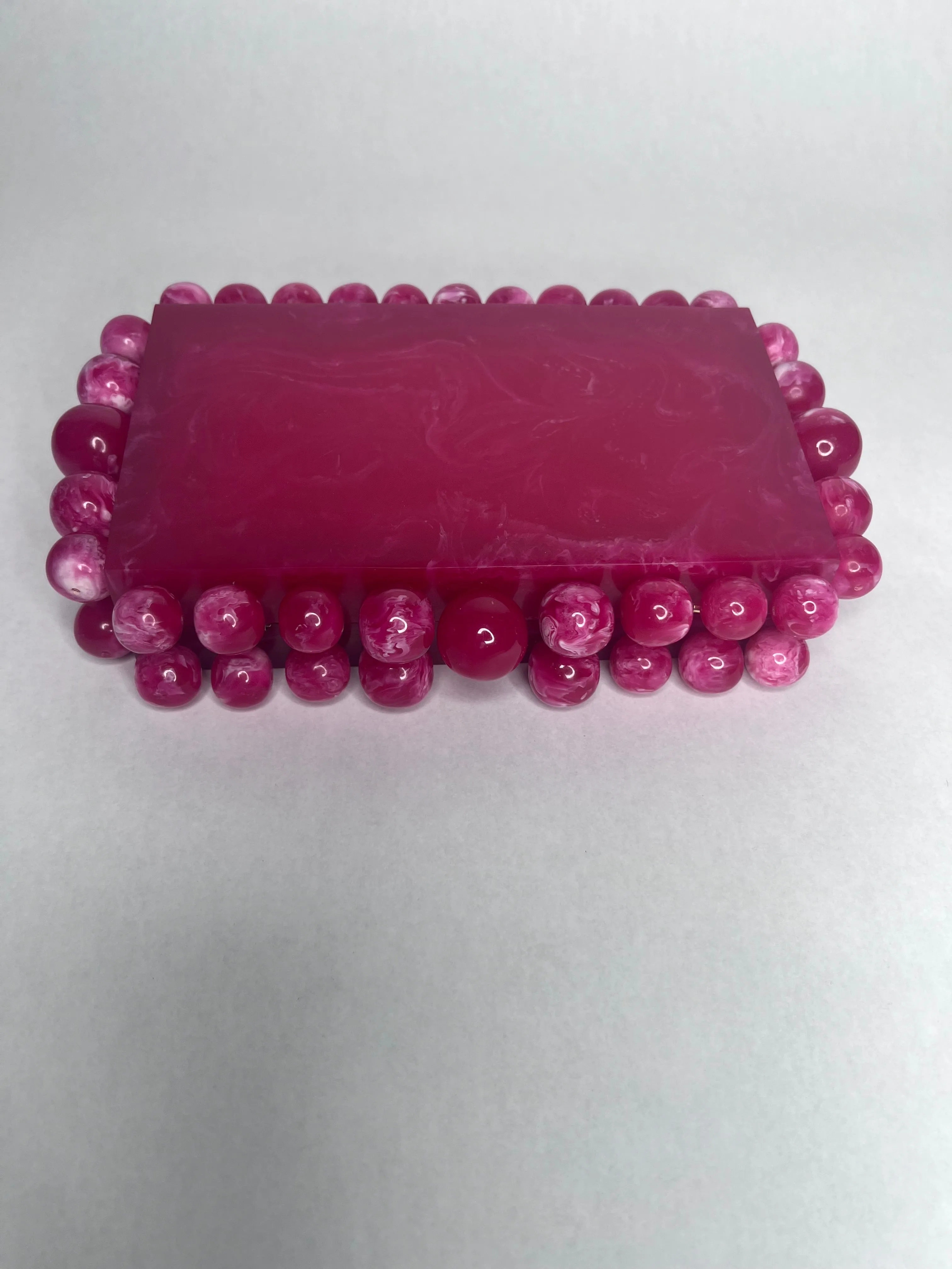 Women Beaded Acrylic Box Clutch Evening Bag
