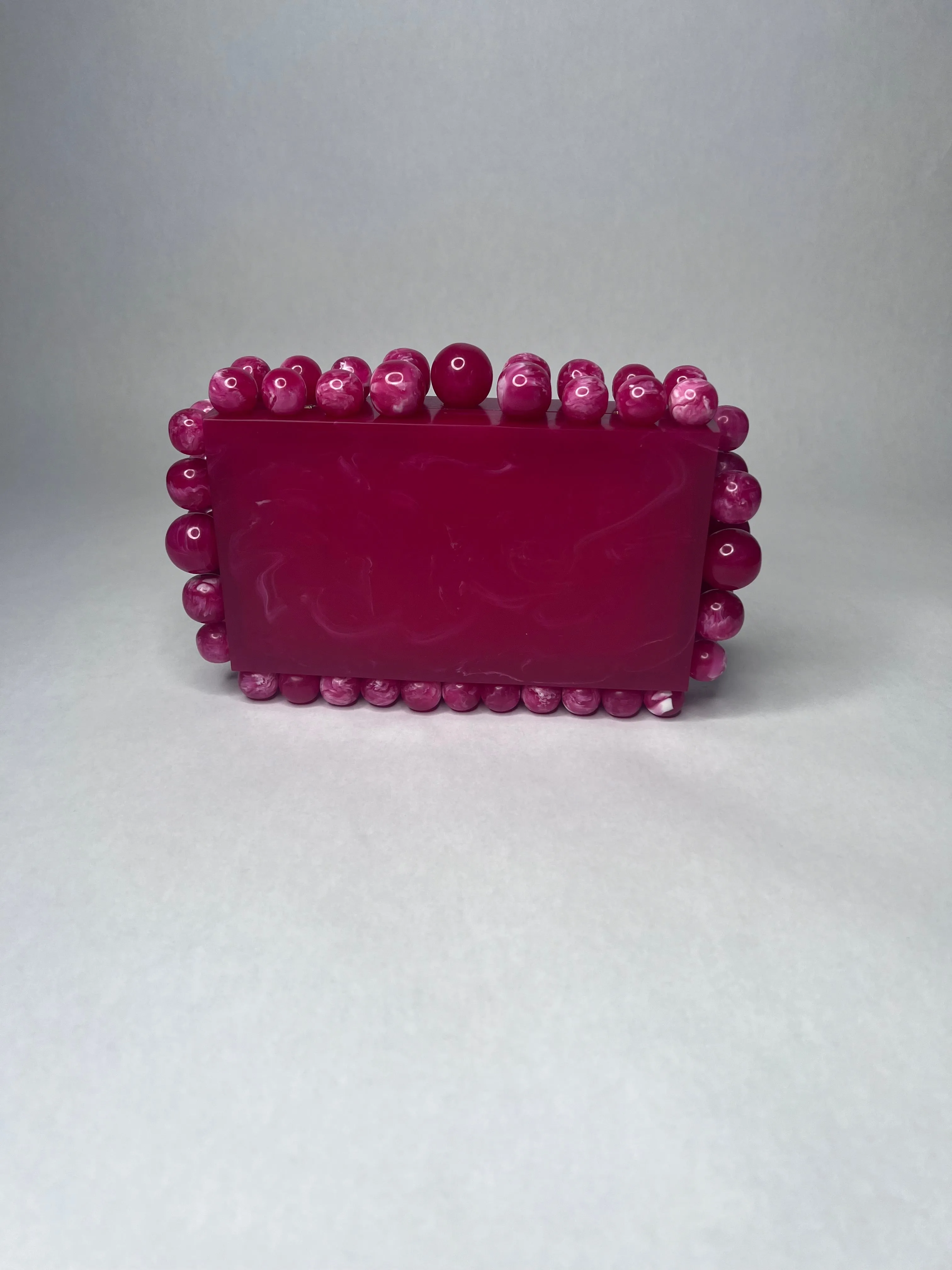Women Beaded Acrylic Box Clutch Evening Bag