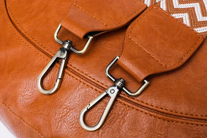 Women Leather Crescent Bag Crossbody Bag