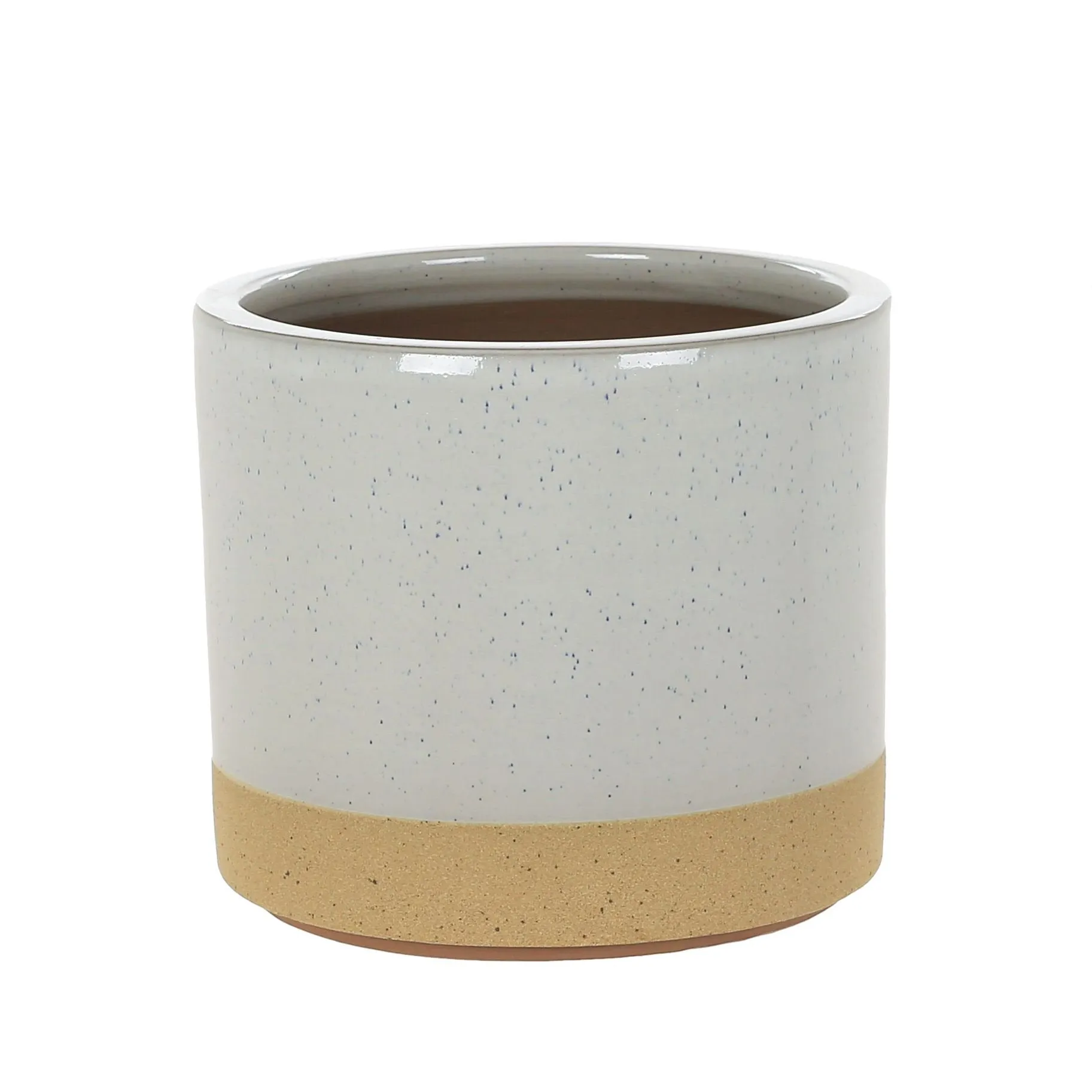 Woodlodge 25cm Cream Speckle Cylinder Glazed Pot