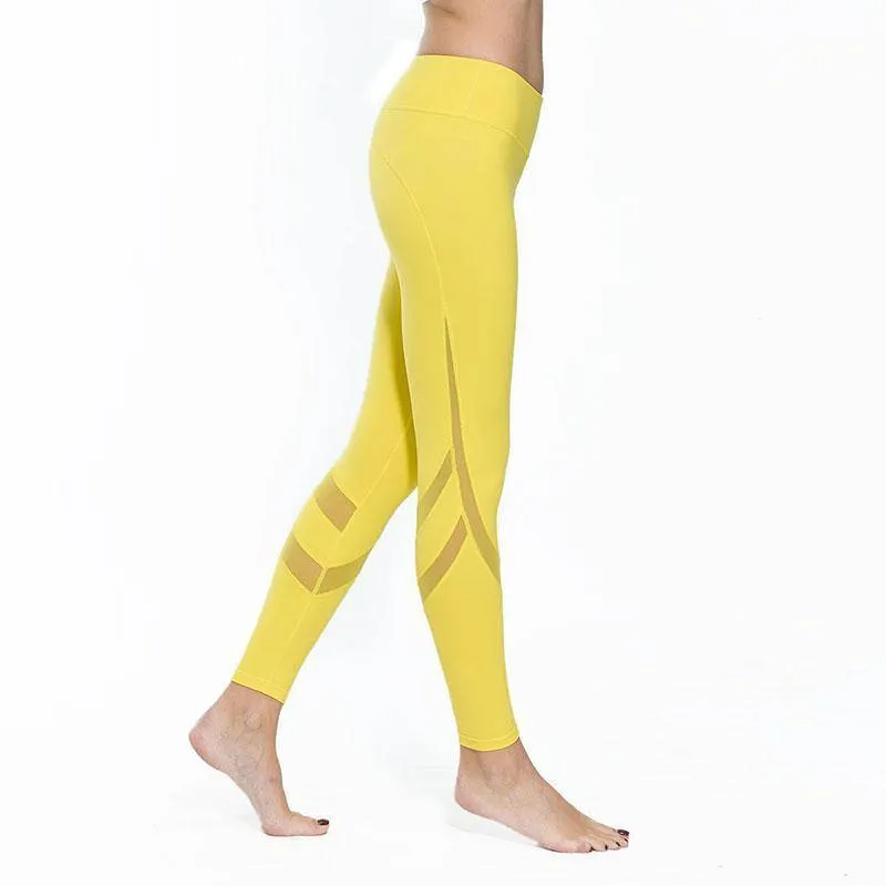 Yoga Leggings With Stylish Mesh