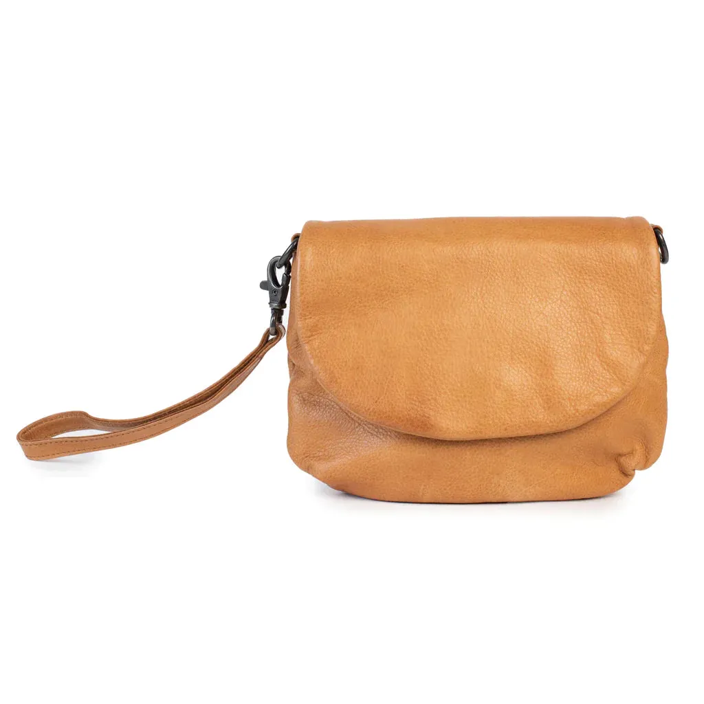 Zoe Leather Bag/Clutch: Tan